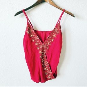Alice & Trixie Red Tank Top Blouse with Gold